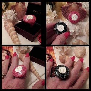 LARGE STATEMENT  ACRYLIC RING WITH SHIVA EYE INLAY